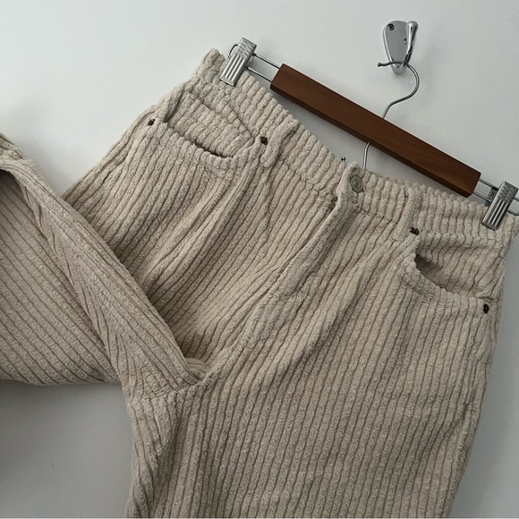 Reformation Jeans Preston Baggy High Rise Straight Corduroy Pants Cement 26 - Picture 4 of 13